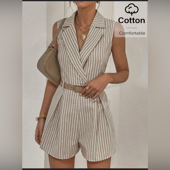 Belle Vere Pants - NWT belle vere Double Breasted Pinstripe Romper sz 6